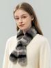 Women's Genuine Rex Rabbit Fur Chinchilla Dyed Breathable Short Scarf Winter Neck Warmer