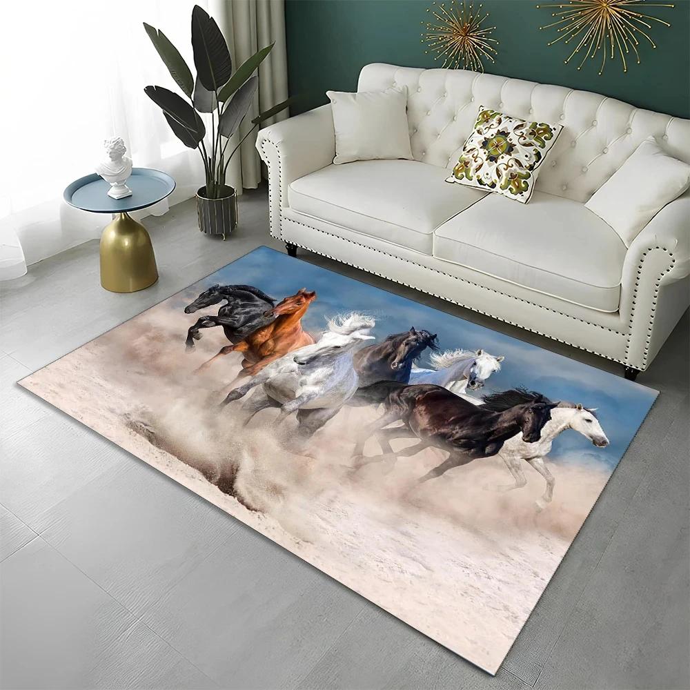 

Ковер «Бегущая лошадь», коврик с изображением сельскохозяйственного животного для дома, игровой комнаты, гостиной, ванной комнаты, спальни, дивана, придверный коврик, декор, нескользящий коврик для пола 40x60cm 16x24 inch