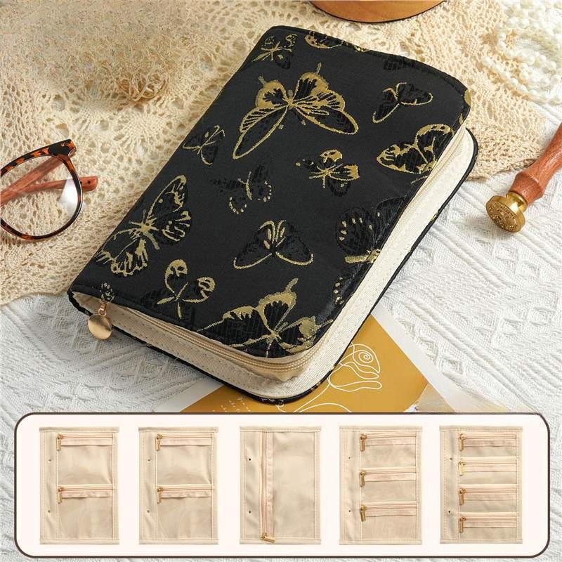

Luxury Jewelry Organizer Book Case Zipper Travel Velvet Storage Bag for Rings Earrings Necklaces KTB 15.8*22cm