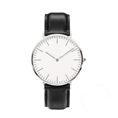 Rose Gold Quartz Watch with Leather Strap - Two-Hand Design, Popular WeChat Style.