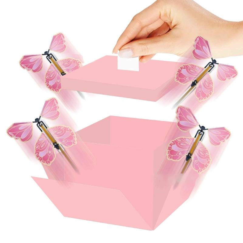 Explozivní krabička s motýly Motýlí dárková krabička Krabička se překvapením s létajícími motýly pro narozeninové dárky a párty drobnosti