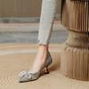 Fashion 2025 French White High Heels Women's Stiletto Pointed Shoes Pearl Bow Small Heel Shoes