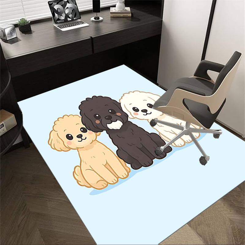 

1PC Poodle Dogs Anti-slip carpet, suitable for Office, bedroomand playrooms. It can also be used as a sofa footrest cover-W106 60cm by 90cm