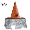 Dark Theme Stage Performance Hat Halloween Witch Hat, with Lace Mesh And Simulated Spiders, Gothic Costume Accessories for Carnival Nights Style