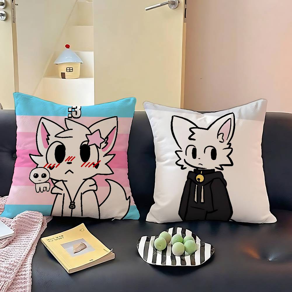 BBoykisser Silly Cat Case Plush Fabric Soft Pillowcase Double Sided Print Cushion Cover Household Gifts
