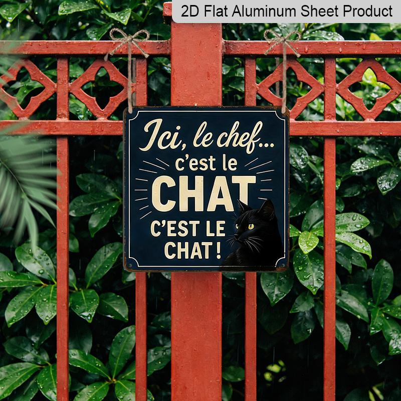 2D Flat, 1pc, Vintage Metal Aluminum Sign, Decorative Plaques and Ornaments, Cat Sovereignty Declaration Theme, Playful Home Style, Suitable for