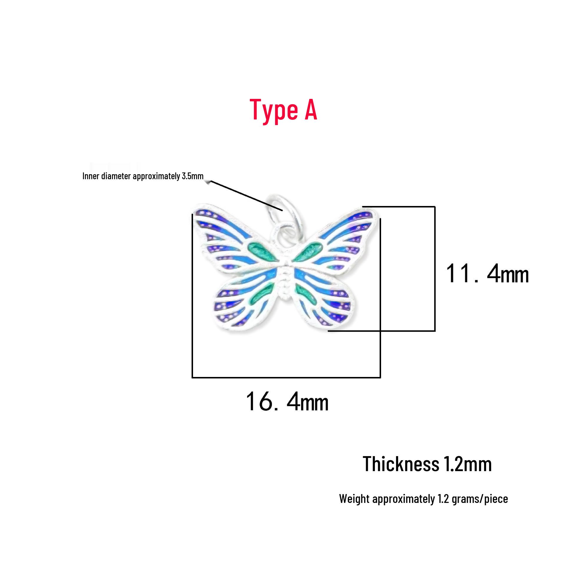 S999 Sterling Silver Butterfly Pendant Charm for DIY Jewelry
