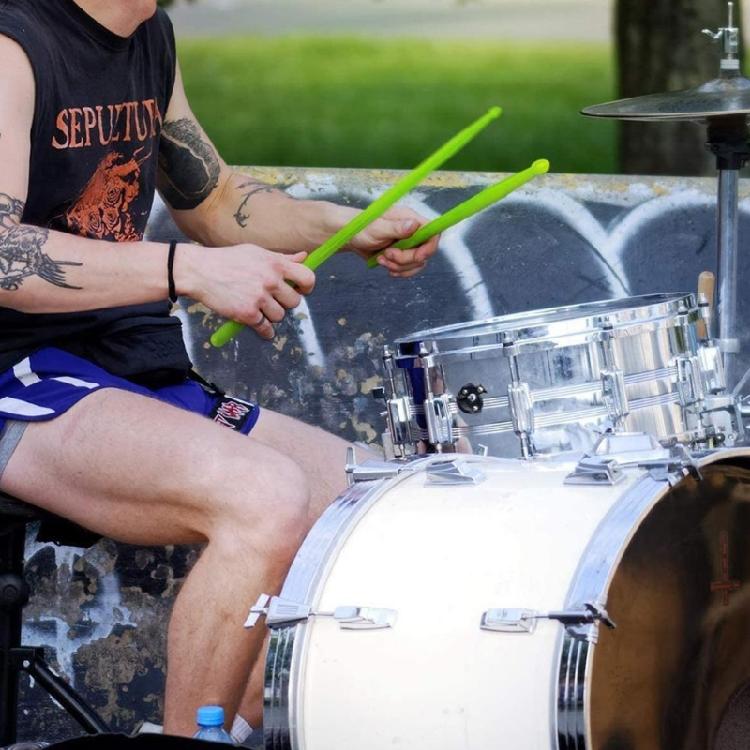 Stage Performances Fluorescent Drumsticks 5A Nylon Drumsticks with NonSlip Handles Luminous Light Up Drum Sticks