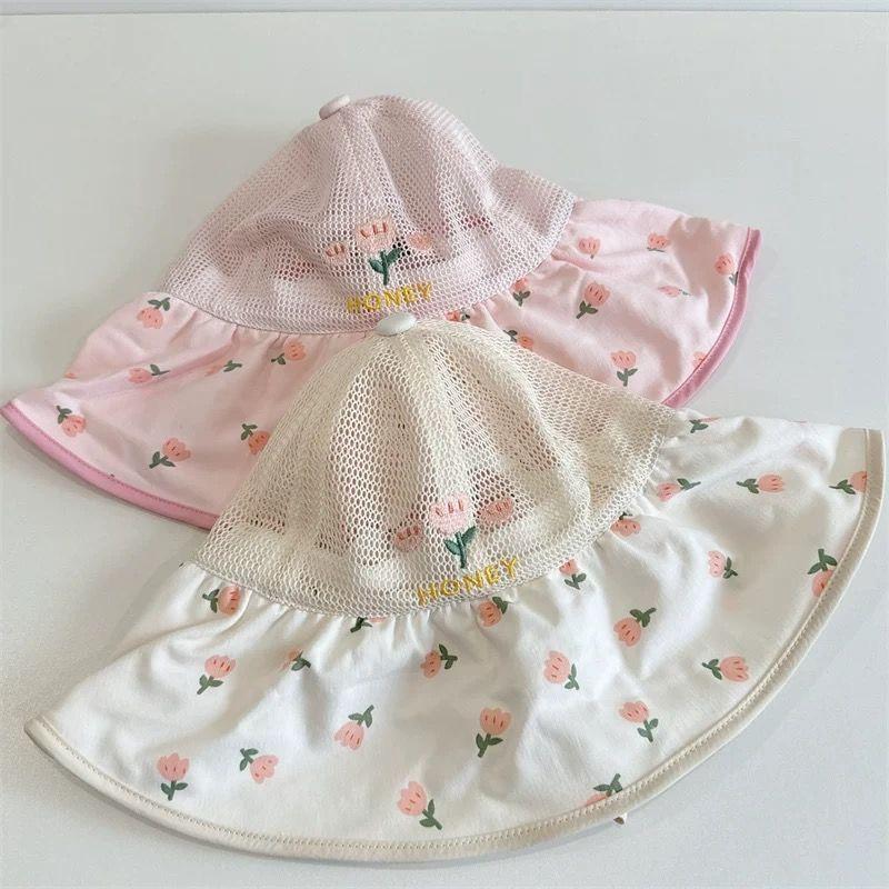 Summer Childrens Sun Hat With Large Brim And Breathable Mesh For Girls And Babies