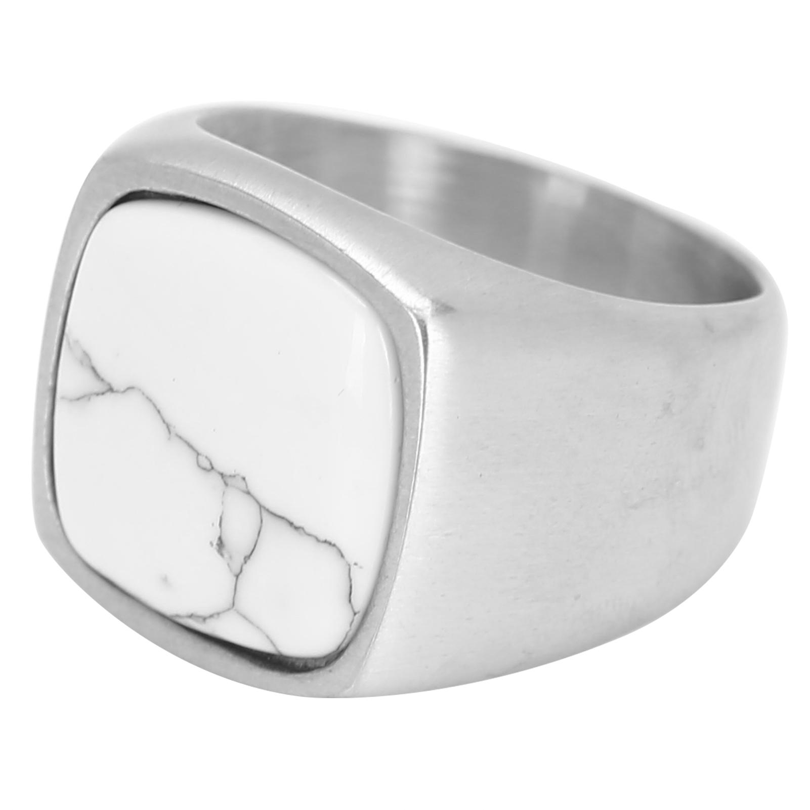 

Stainless Steel Ring Classic Steel Color Fashionable Finger Ring Jewelry Accessory for MenWhite Pine
