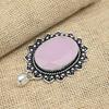 Pink Chalcedony Gemstone  925 Sterling Silver Fancy Oval Shaped Pendant For Gifts