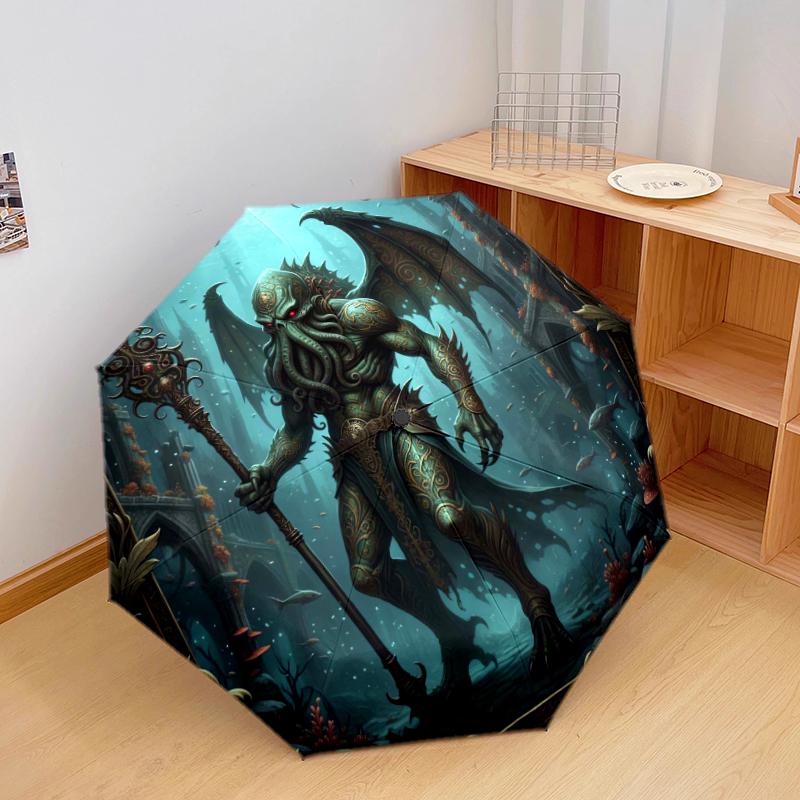 

1 PC Automatic Folding Umbrella - monster Pattern, Portable & Foldable Design with 8 Ribs, Christmas Birthday Gifts