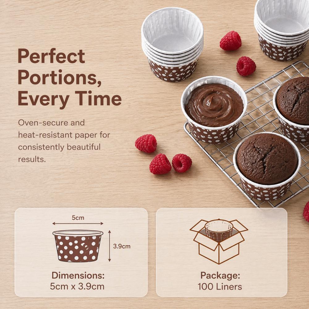 100PCS Paper Muffin Baking Cup Grease Resistant Baking Cup Cupcake Liner  Parties Cafes Restaurants