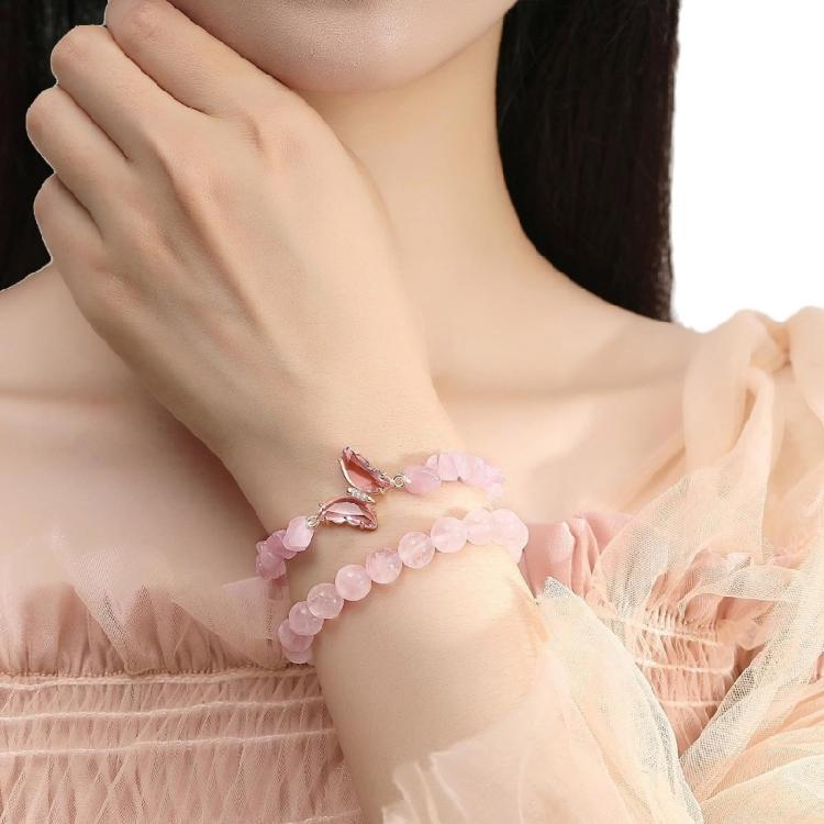 Conjunto de Pulseiras de Cristal Borboleta Moderno Pulseira de Pulso Borboleta com Contas de Cristal Chique Joia Versátil para Festas e Encontros