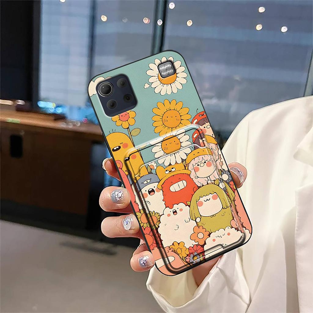 Back Cover Graffiti Phone Case For LG K92 5G/Q92 Card sleeve Card slot Card bag Cute Waterproof Durable Anti-knock TPU