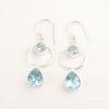 Sky Blue Topaz Stone Sterling Silver Mothers Day Wedding Dangle Hook Earrings EE-140-14