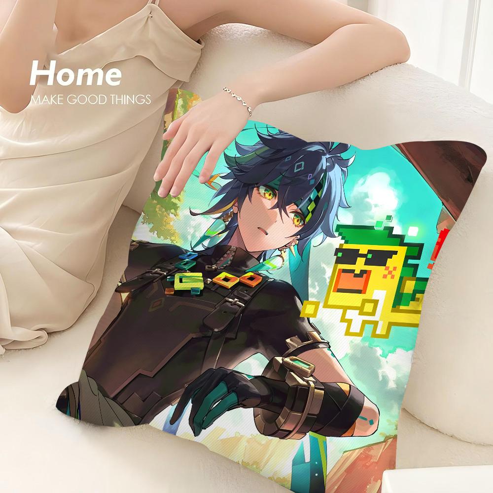 Genshin Impact Kinich Pillow Case 3D Print Polyester Fiber 40*40 Cm Home Sofa Throw Pillow Cover Decoration Festival Gift