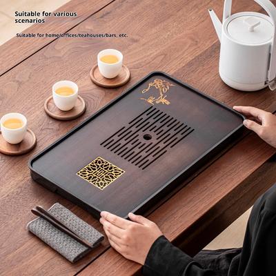 Gianxi Tea Tray 2025 New Home Small Water Storage Tea Table Tea  Tray Bamboo Tea Sea Light Luxury Dry Brewing Table Tea Tray