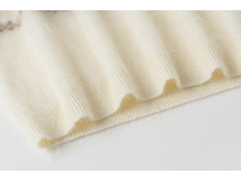 2025 Women's Round Neck Cashmere Sweater - Versatile Color Block Knitwear