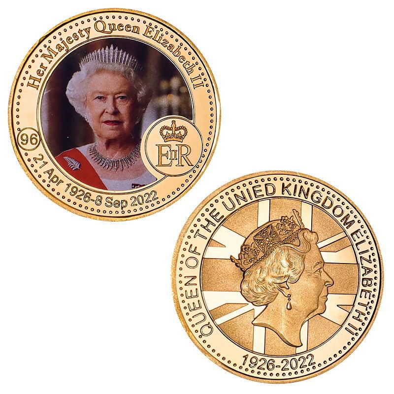Medaglia commemorativa della Regina Elisabetta II, collezione di monete commemorative, artigianato in metallo