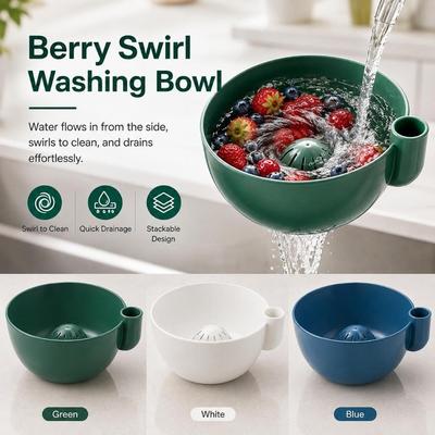 Fast Draining Berry Swirl Washing Bowl Portable Berry Rinse Basin Automatic Fruit Wash Bowl  Home