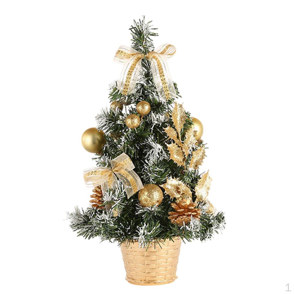 Tabletop Artificial Christmas Tree Decor Ornaments 40cm Golden