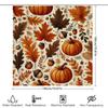 Autumn Leaves Pumpkin Shower Curtain Waterproof Fabric Bathroom Decor Multicolor Pattern For Home Kitchen Use. This Title Adhere