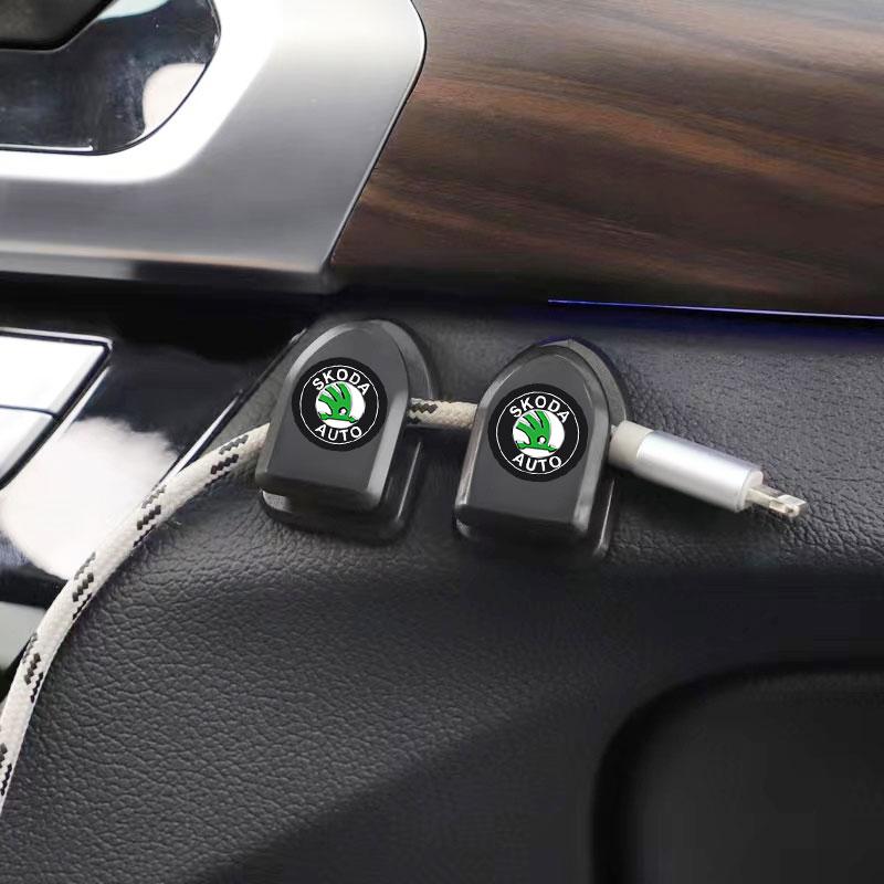 Mini Autohaken Schwarz Selbstklebend Unsichtbare Haken Innenraum Aufbewahrungshalter Für Skoda Octavia Superb Rapid Kodiaq Karoq Fabia Kamiq Roomster Citigo