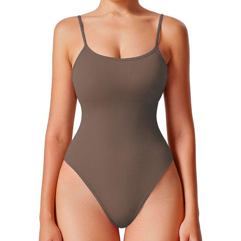 

European and American Cross-Border Outer Wear Sexy Shoulder Strap Adjustable Yoga Clothes Jumpsuit High Elastic Base Fashion One-Piece One-Piece Brown L