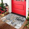 1Pcs Anti Fatigue Kitchen Rugs Christmas Gray Elk Print Waterproof Non-Slip Thick Cushioned Kitchen Mat Heavy Duty Comfort Standing Mat for Kitchen