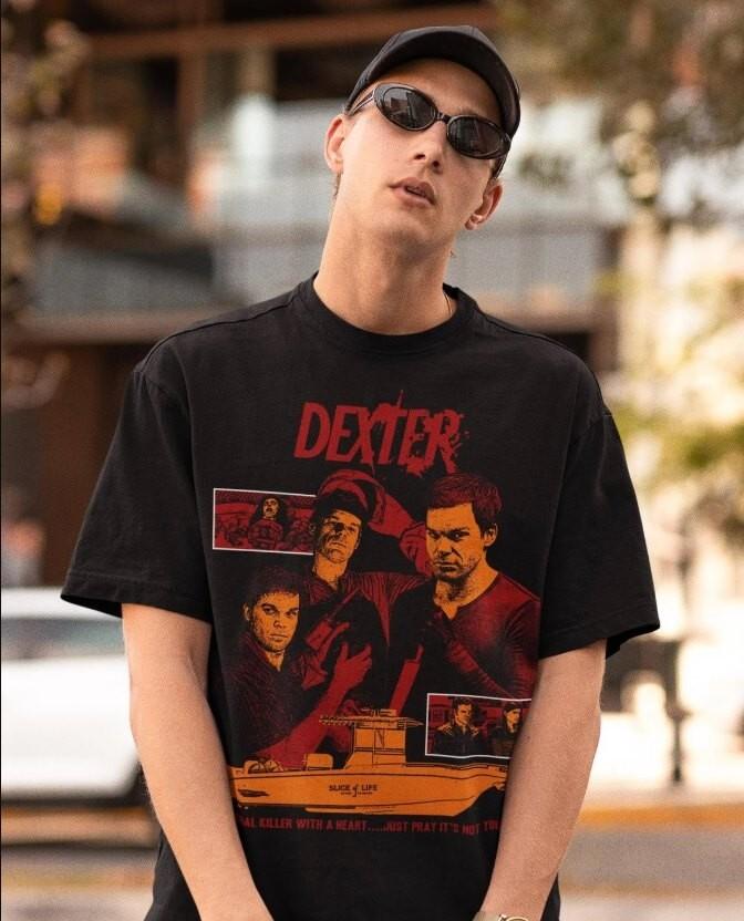 

Рубашка для рыбалки в лунном свете Dexter Bay Harbor - Футболка Декстера Моргана, Футболка Декстера S