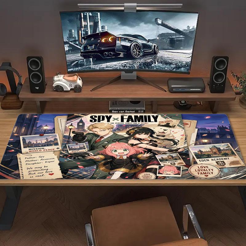 Spy x Family Anime Color Mouse Pad Large Gaming Table Cushion Non-slip Laptop Tablet Big Mousepad XXL Mat Mini PC Playmat With Lock edge