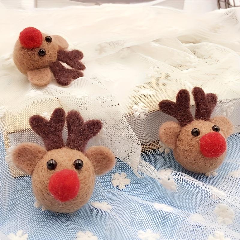 4/6pcs Felt Reindeer Figurines with Red Noses, Perfect for Christmas Party Decorations,Table Centerpieces & Holiday Home Décor