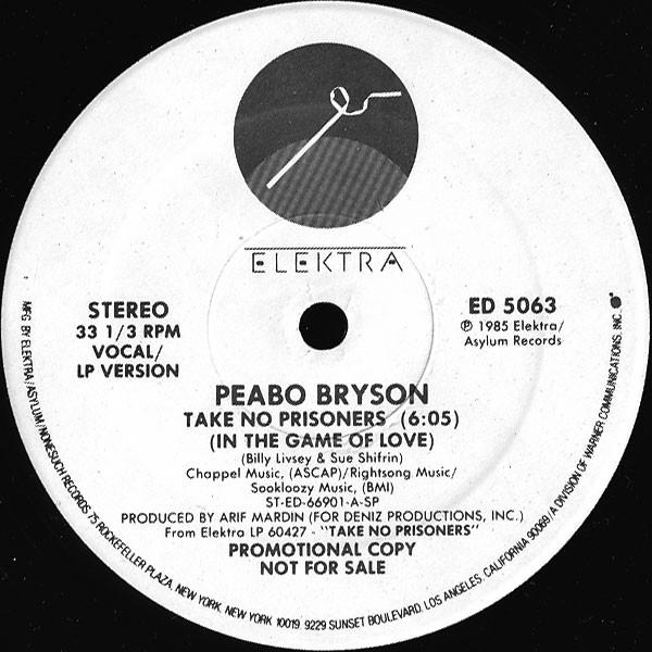 12inch Record PEABO BRYSON  Take No Prisoners In The Game Of L ED5063 Elektra 1985 US SoulFunk Used