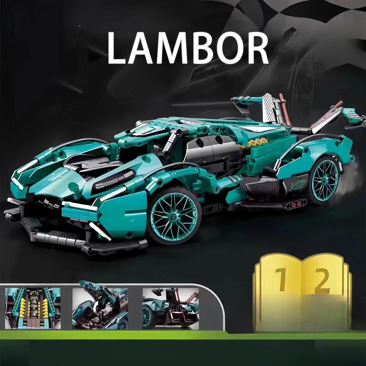 

Технические суперскоростные зеленые Lamborghini спортивные модели автомобилей строительные блоки знаменитые транспортные средства сборные кирпичи детские игрушки для взрослых подарок