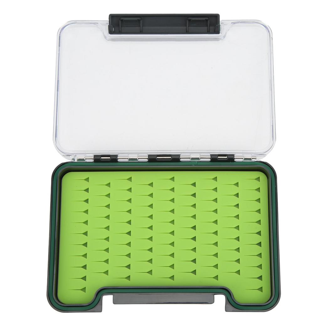 Fly Fishing Box Portable Transparent Impact Resistance Waterproof Silicone Fly Box for Outdoor Fishing 96x17x140mm