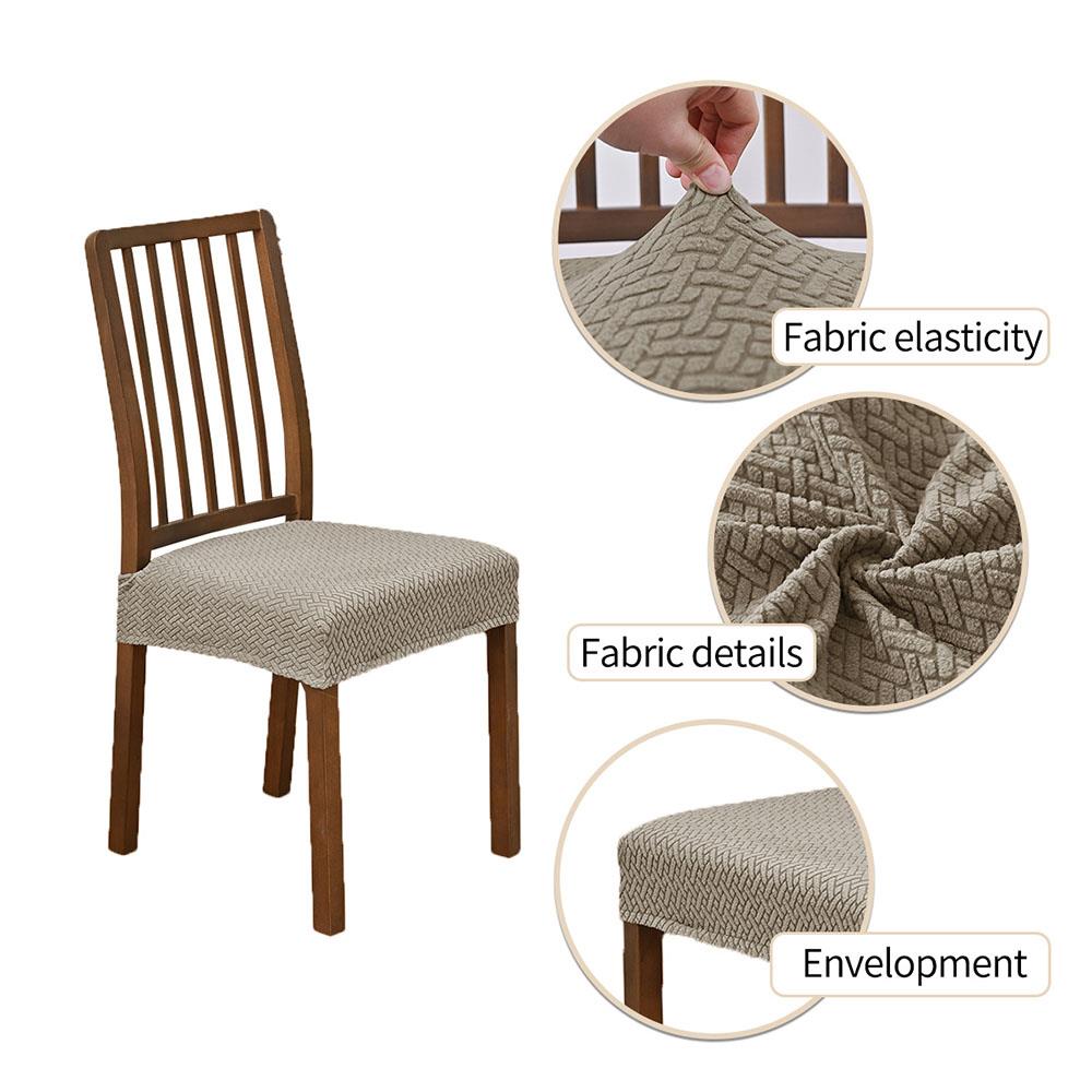 Durable Jacquard Chair Seat Covers Removable Washable Anti-Dust Stretch Dining Room Chair Cushion For Office Home Seat Slipcover