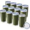 Tumbler da 20oz all'ingrosso, Set di 12 tumbler in acciaio inossidabile con coperchio e cannuccia, Tazza a doppia parete isolata sottovuoto per incisore laser