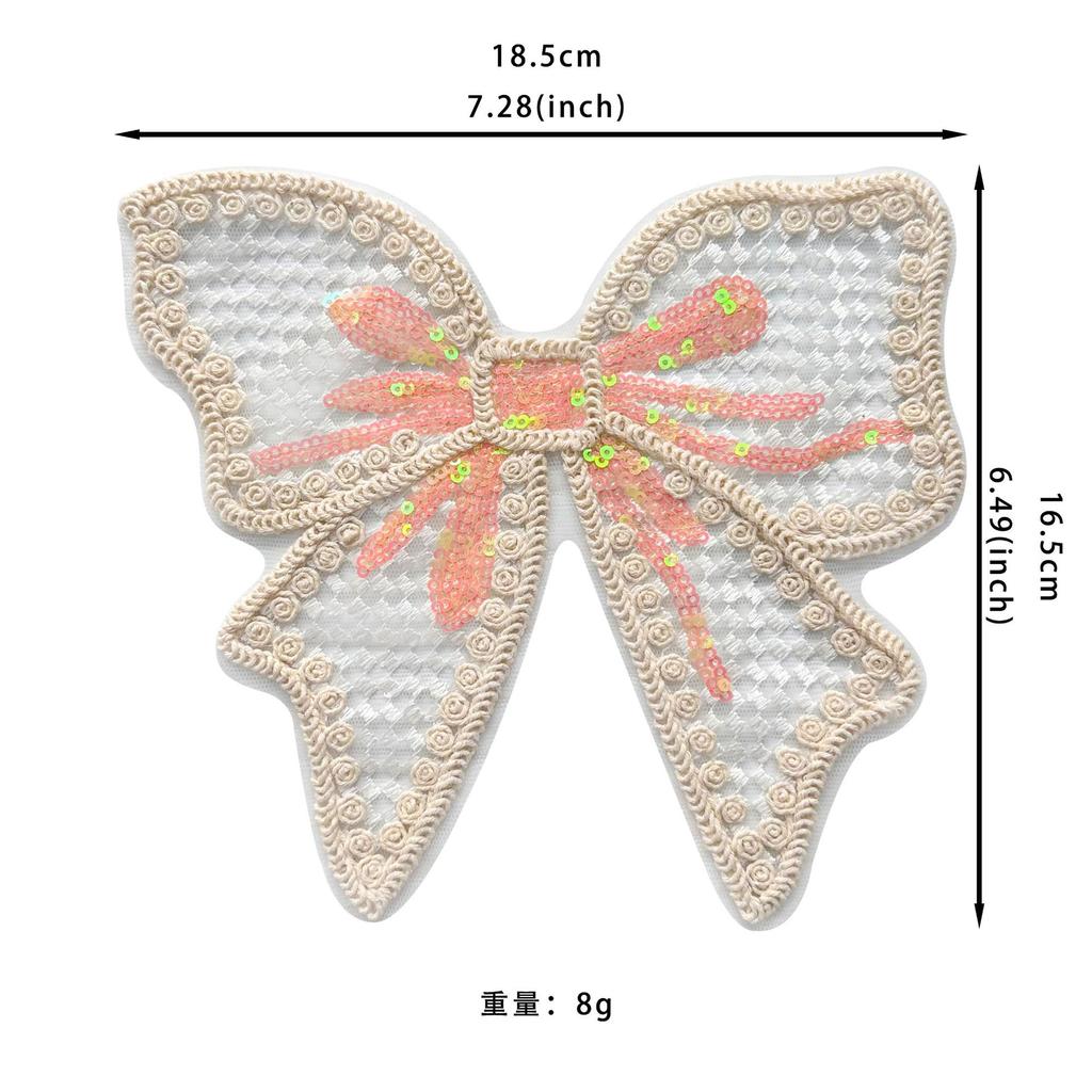 Stylish And Exquisite Organza Sequined Cotton Thread Bow Patch Clothing T-Shirt Top Sweater Decorative Cloth Sticker Accessories
