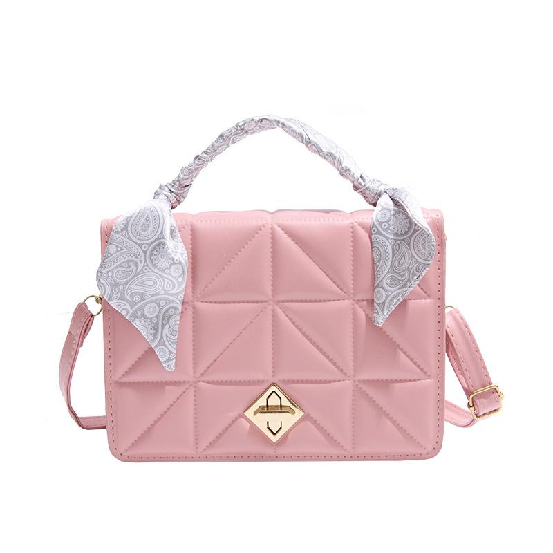 2025 Spring and Summer New Shoulder Crossbody Portable Women's Bag Fashion Korean Version Silk Scarf Diamond Chain Box Bag Women's Tide