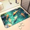 Modern Koi Fish 3d Diatomaceous Earth Bath Mat With Absorbent Non Slip Design For Bathroom And Hallway