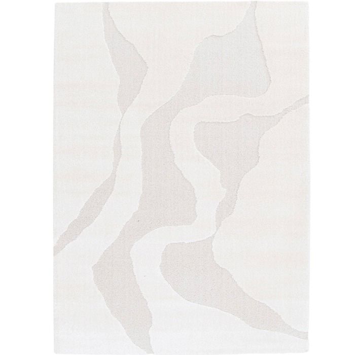 Tapis à reliefs doux à relief géométrique blanc 160x230