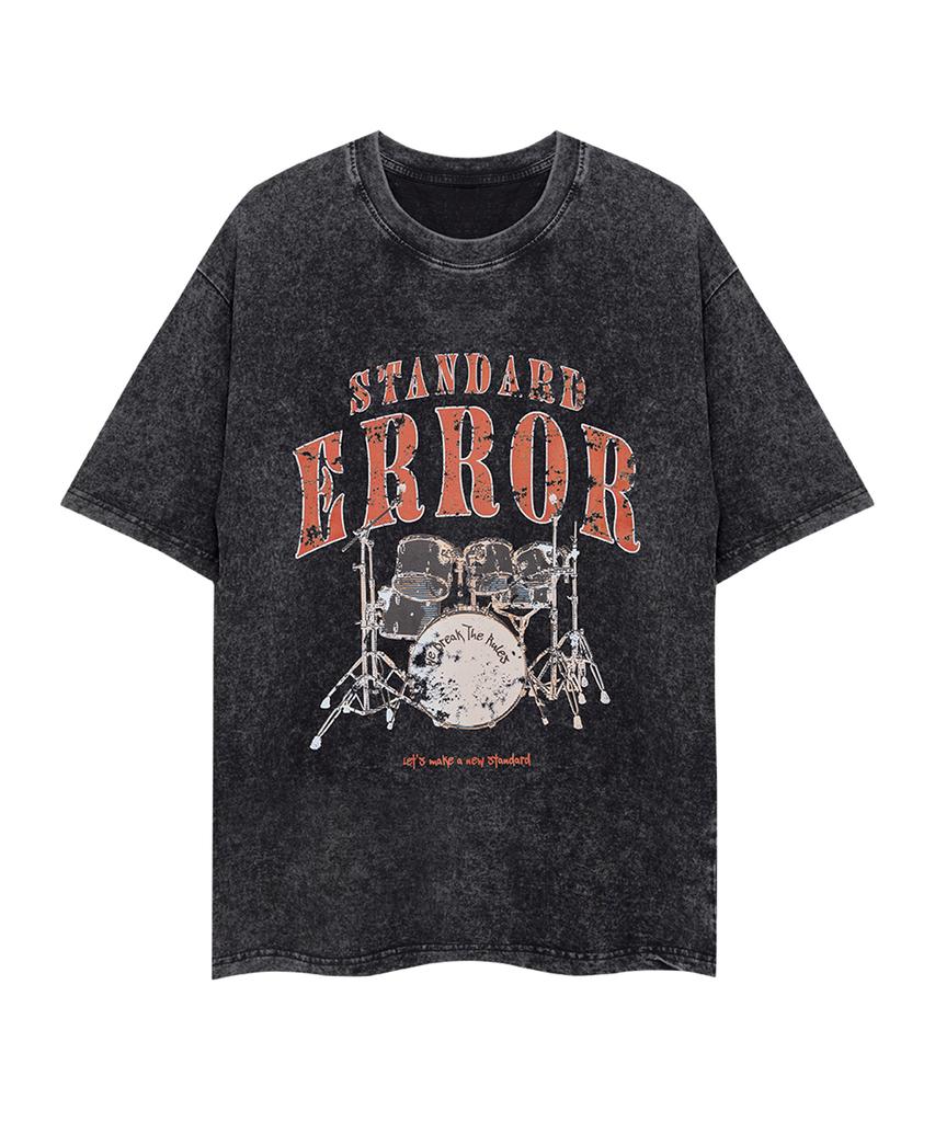 STANDARDERROR 87-Stan253 Break The Rules Vintage Crack Pigment Short Sleeve T-Shirt (5 Colors) (Type B)