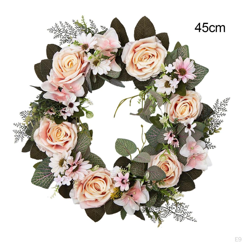 45cm Artificial Wreath Hanging Arrangements Floral Swag Photography Props for Farmhouse
