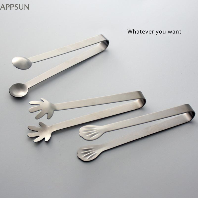 Stainless Steel Ice Cube Clips Sugar Tongs Foods BBQ Clips Ice Clamp Tool Bar Kitchen Serving Tong Kitchen Accessories