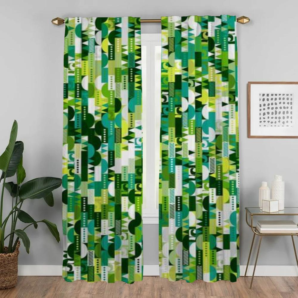 Painted Design Window Curtain for Room 2 Panel Modern Living Room Curtains 2 Pieces Partition Shades Home Interior Curtains