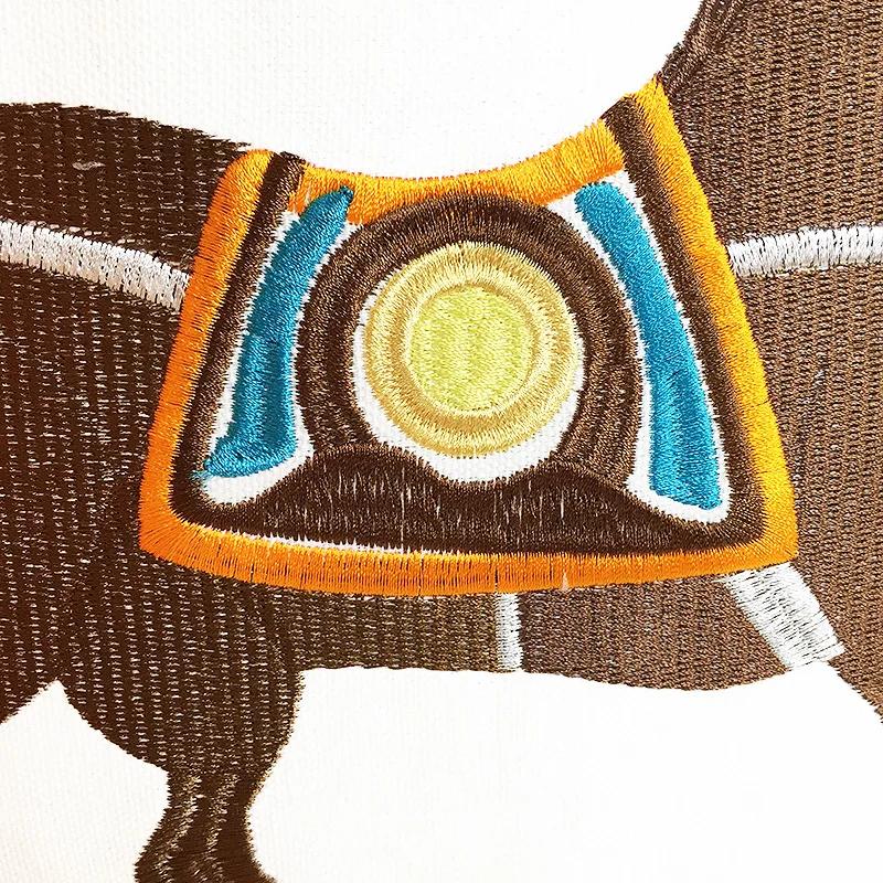 30x50cm 45x45cm Zierkissen Stickerei Kissenbezug Pferd Orange Farbe Luxus Weiß Farbe Sofakissen Ohne Füllung