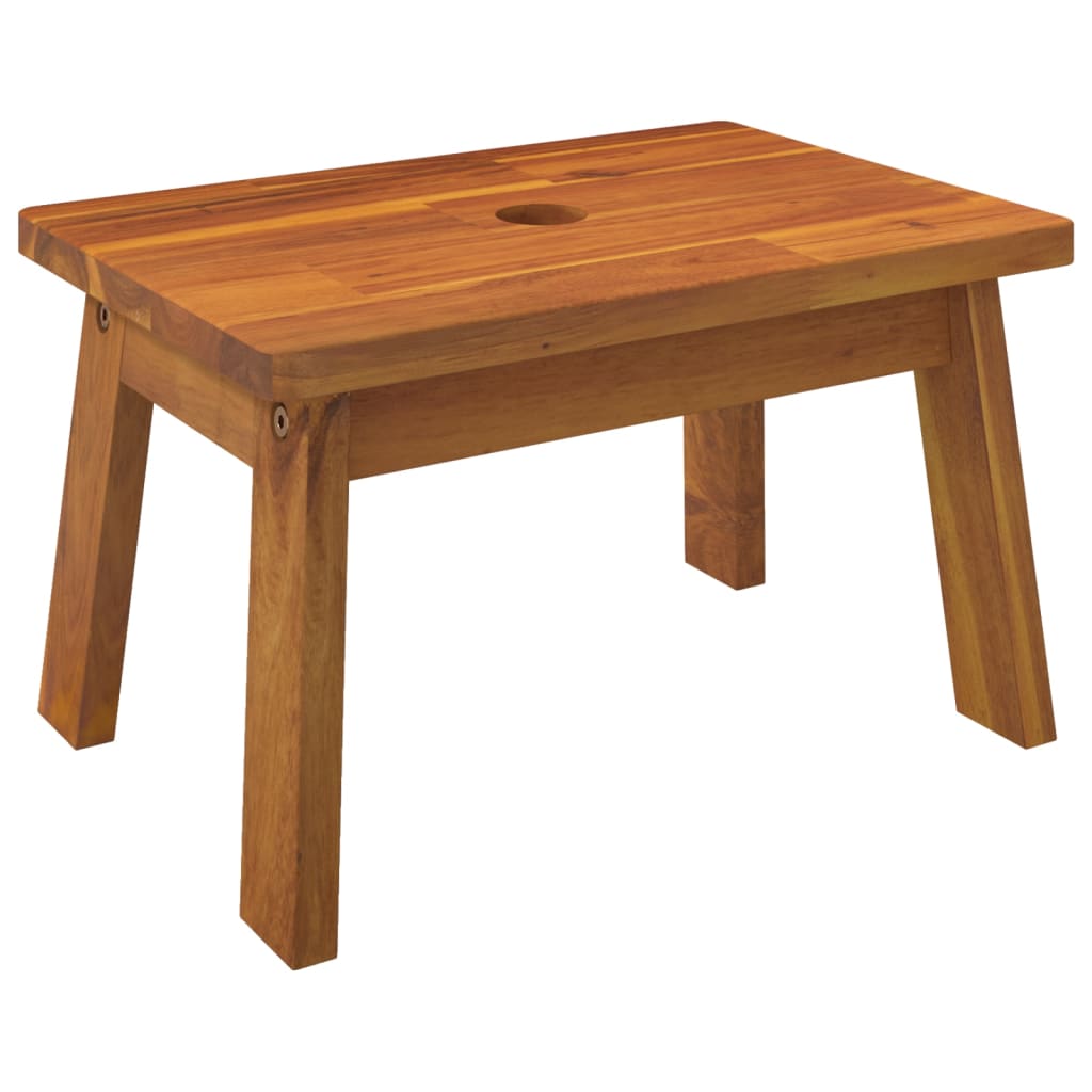 Trittschemel 38 x 26 x 22 cm Massives Akazienholz