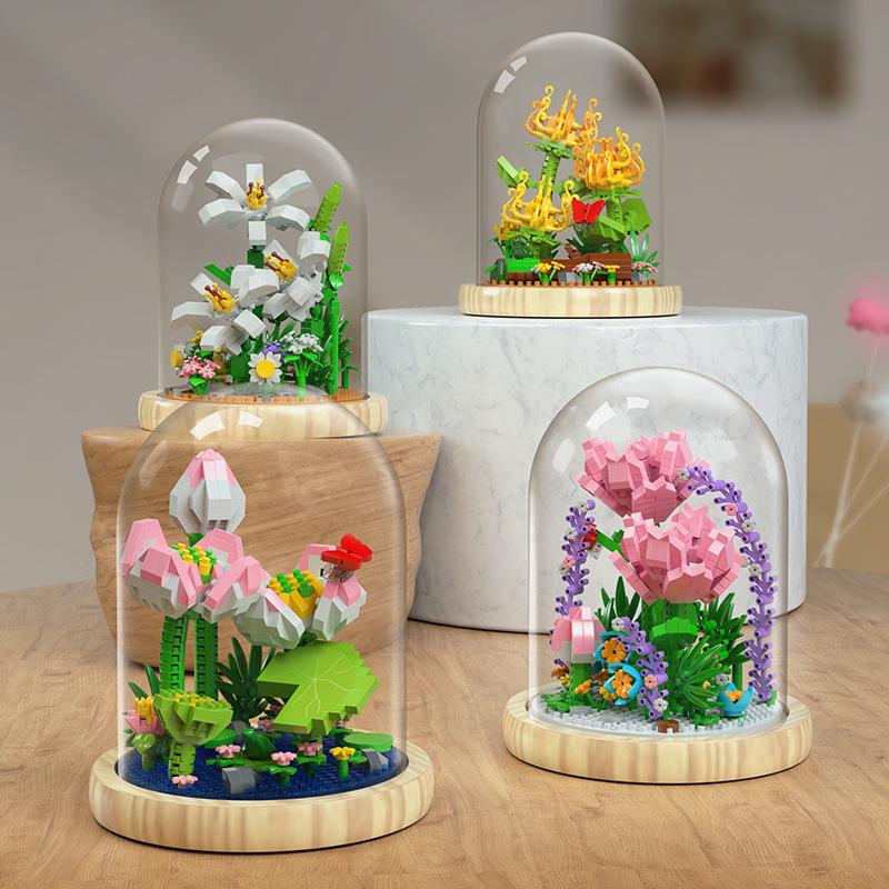 Premium Sunflower Eternal Flower Micro-Particle Building Block Toy - Compatible with Lego, Christmas Ornament, Educational Gift