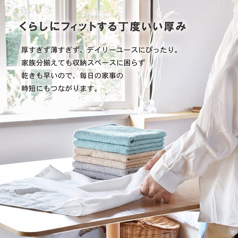 Transparan Face Set of Furetemi Senshu Low Shedding Japanese-Made Towels, 3, Towels, Quick-Drying, Absorbent, Thin, 100% Cotton, (Gray)
